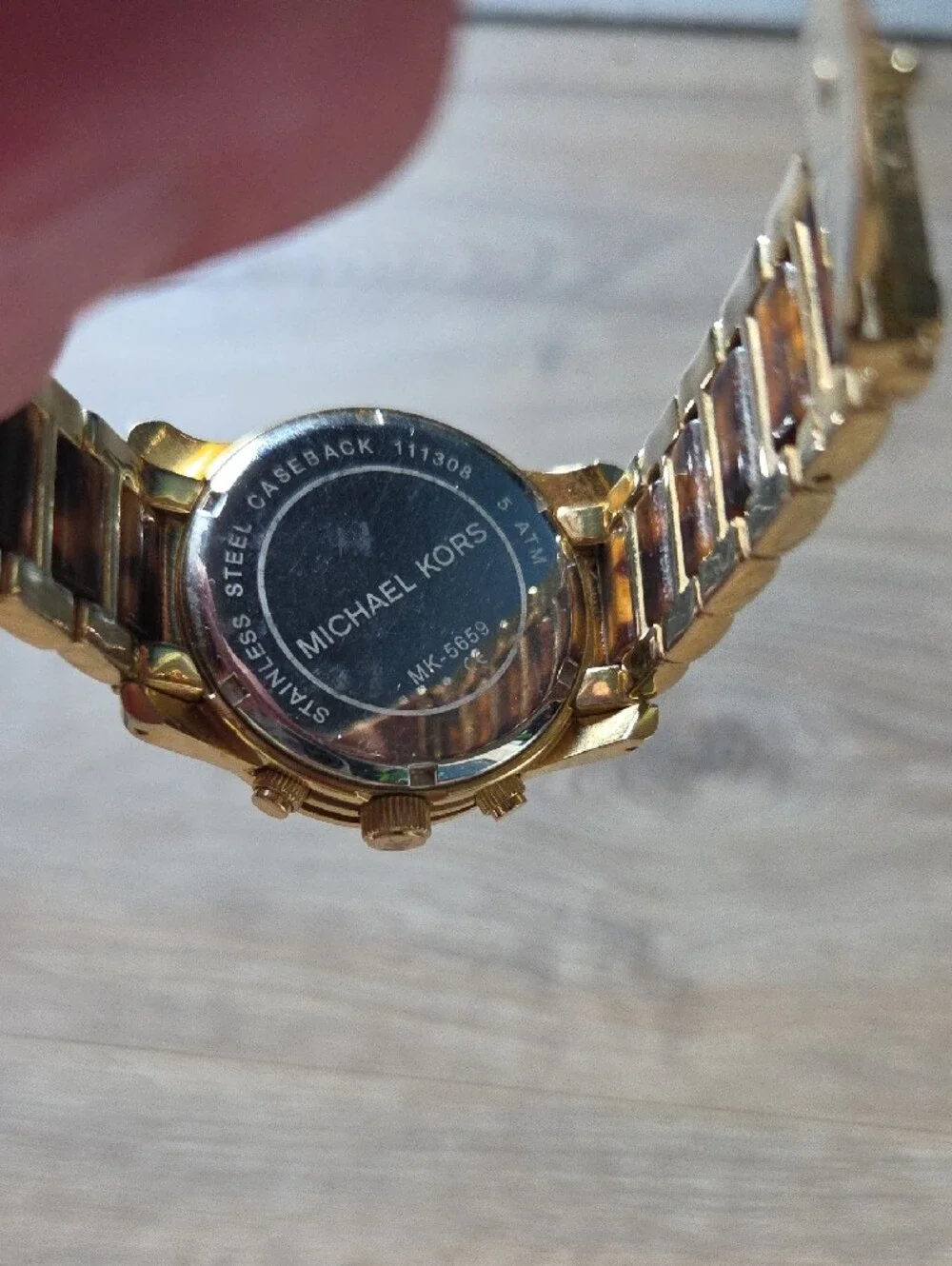 Michael Kors Gold and Tortoiseshell Bracelet Watch